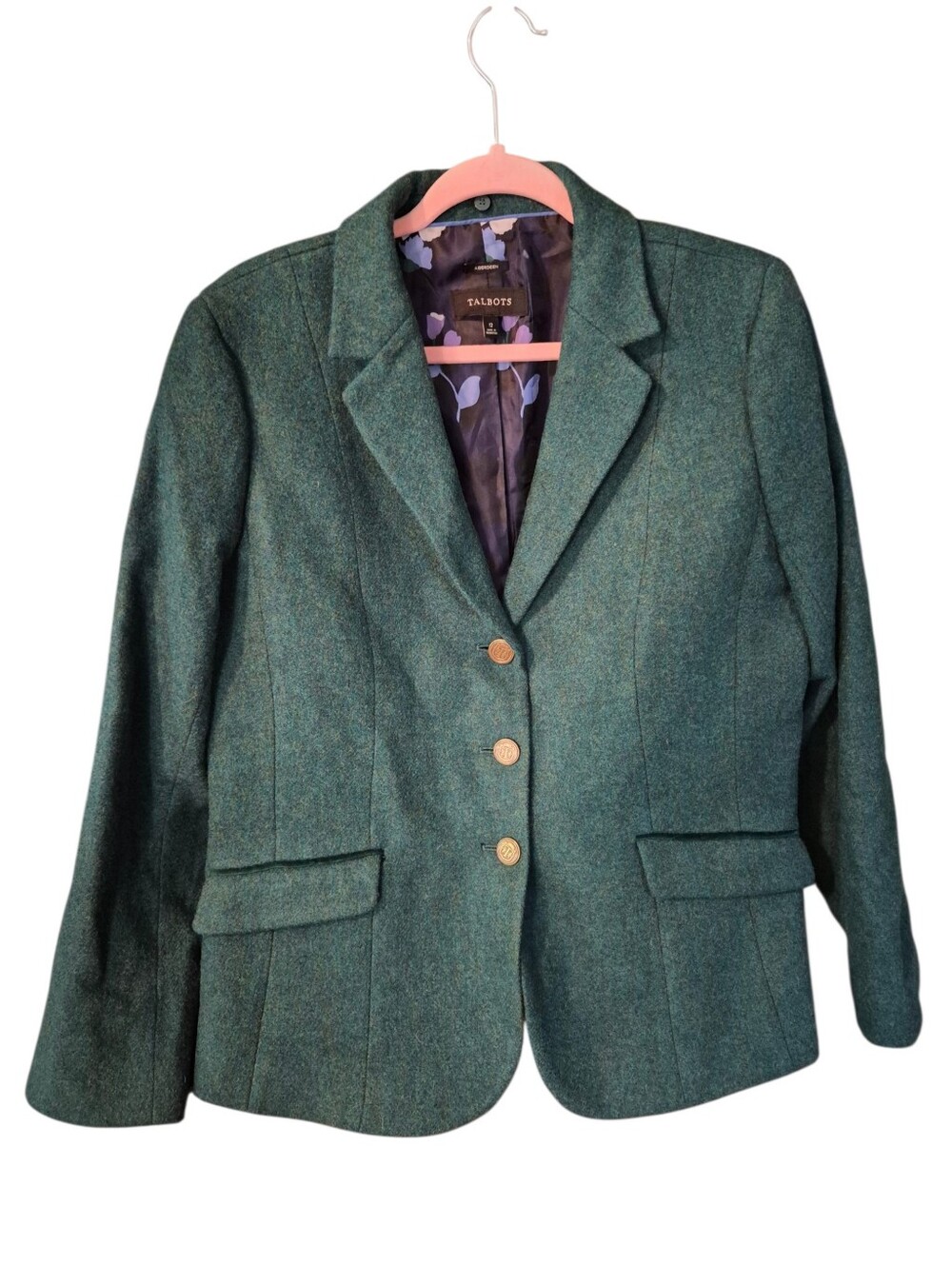 Talbots Aberdeen green wool blend blazer - 12. G64